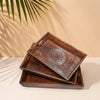 3-Piece Wooden Carving Tray Set