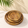 Handcrafted Wooden Plate Set – 3 Piece